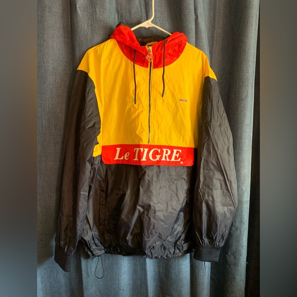 VINTAGE LE TIGRE 1/4 ZIP PULLOVER WINDBREAKER JACKET